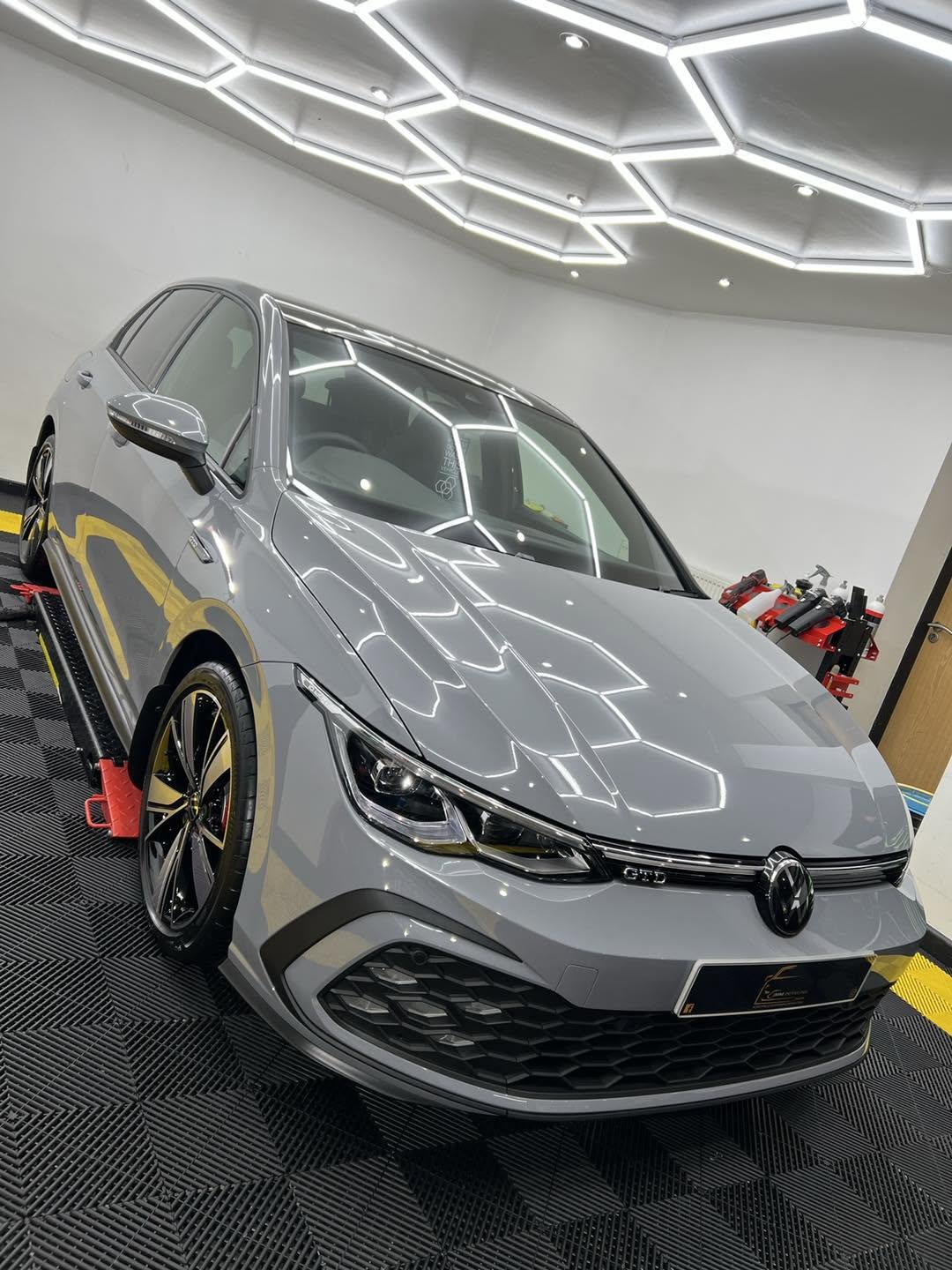 Grey Volkswagen Golf GTI finished in the JMM Detailing studio